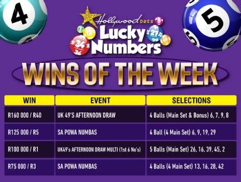 hollywoodbets results lucky numbers today|Lucky Numbers .